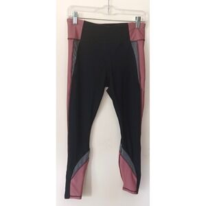 RBX Active Leggings Women's M Black Pink Gray Colorblock Athleisure‎ Yoga Pants